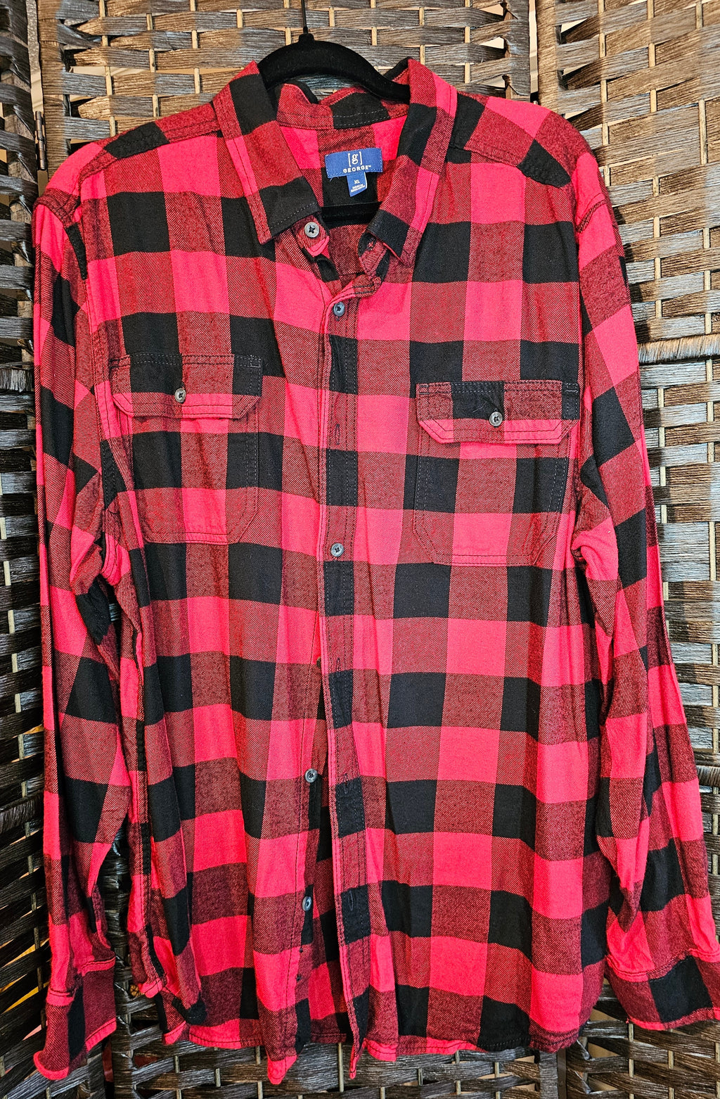 Upcycled Plaid XLarge Santa's Coming Top