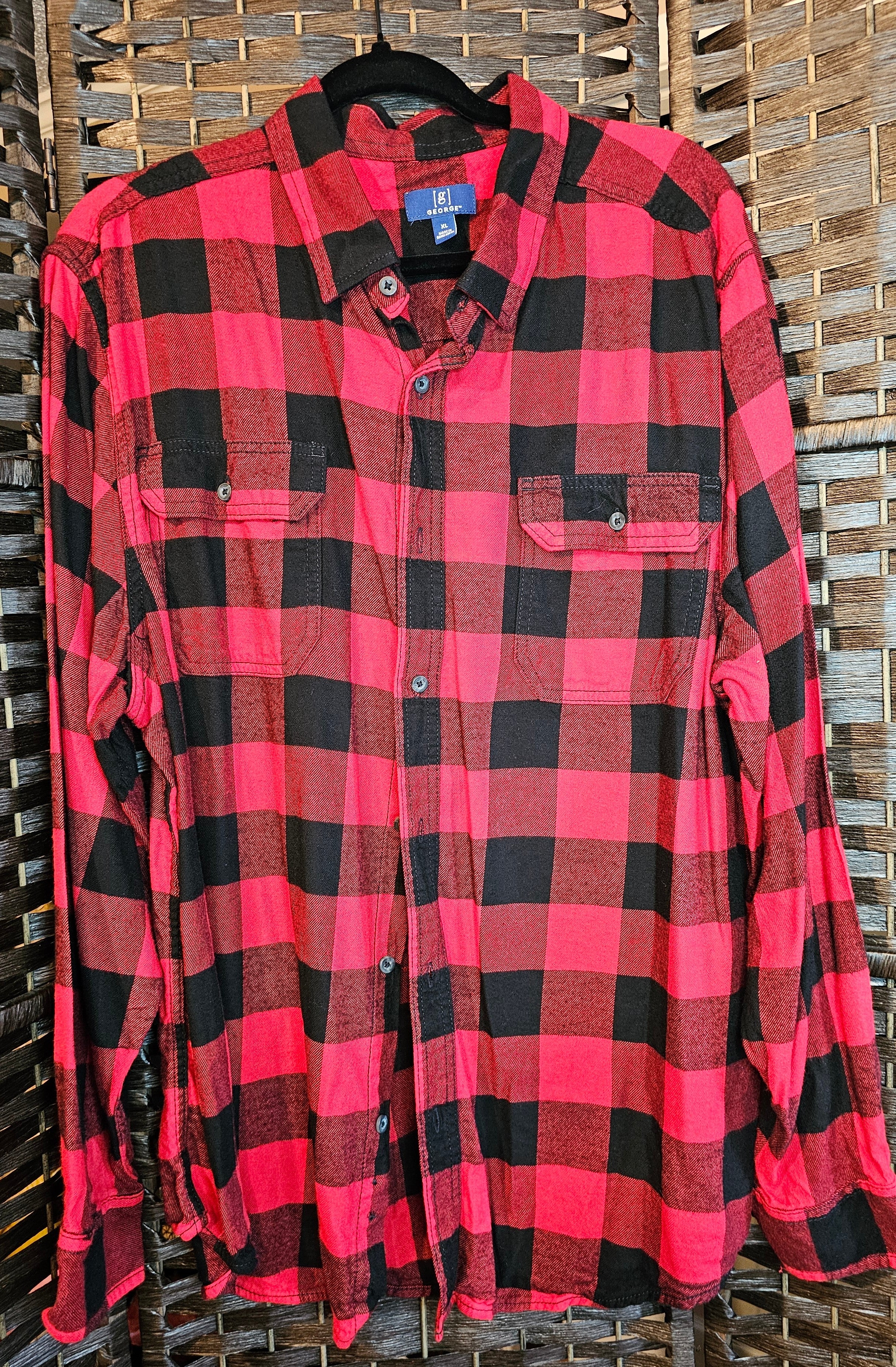 Upcycled Plaid XLarge Santa's Coming Top