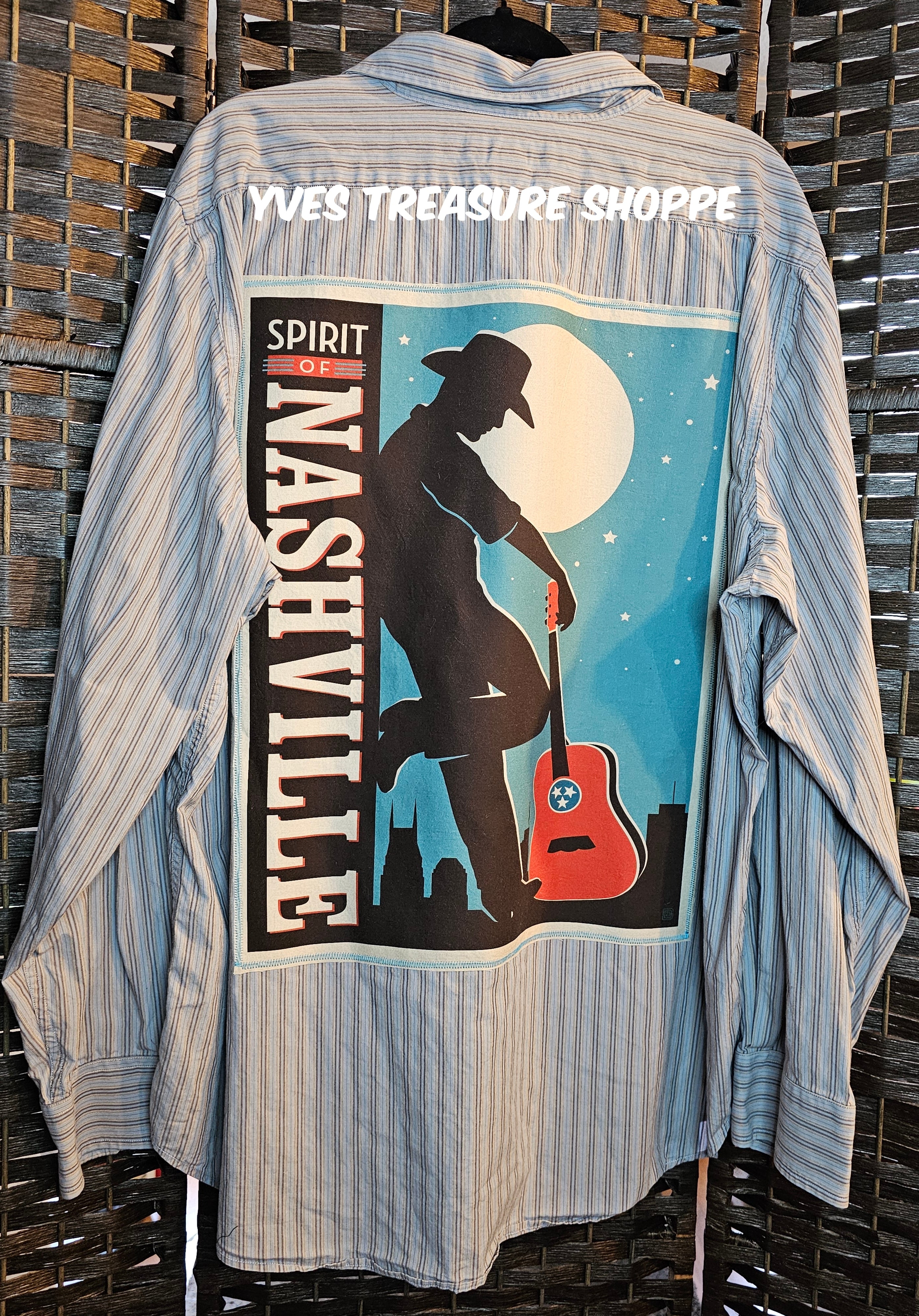 Upcycled Striped XXLarge Spirit of Nashville  Top