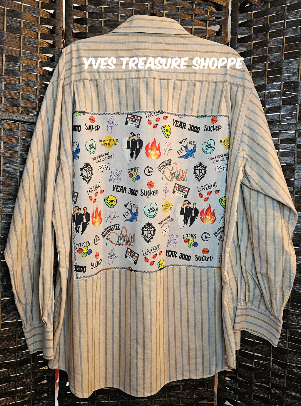 Upcycled Striped XL (17) Boy Band Jonas Brothers Top