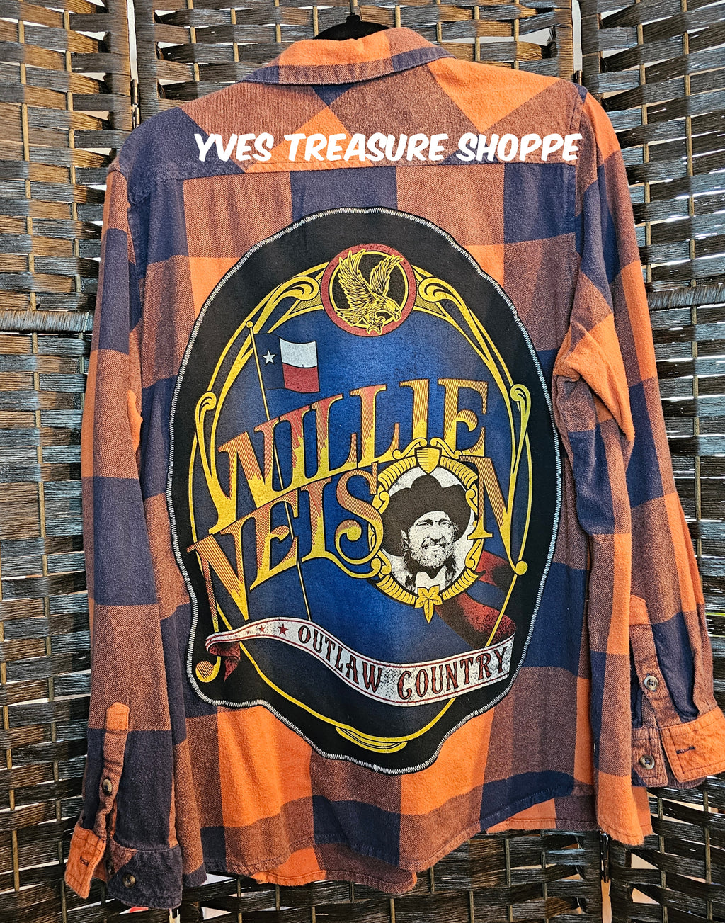 Upcycled Plaid 1X Wllie Nelson top
