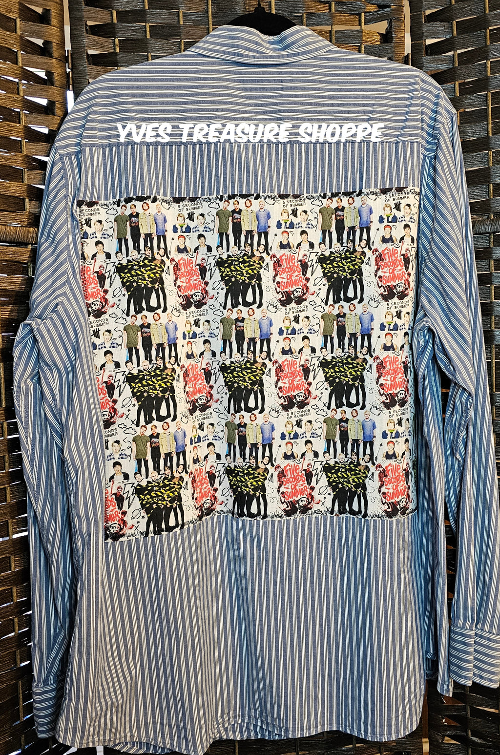 Upcycled Striped xl 5SOS Top