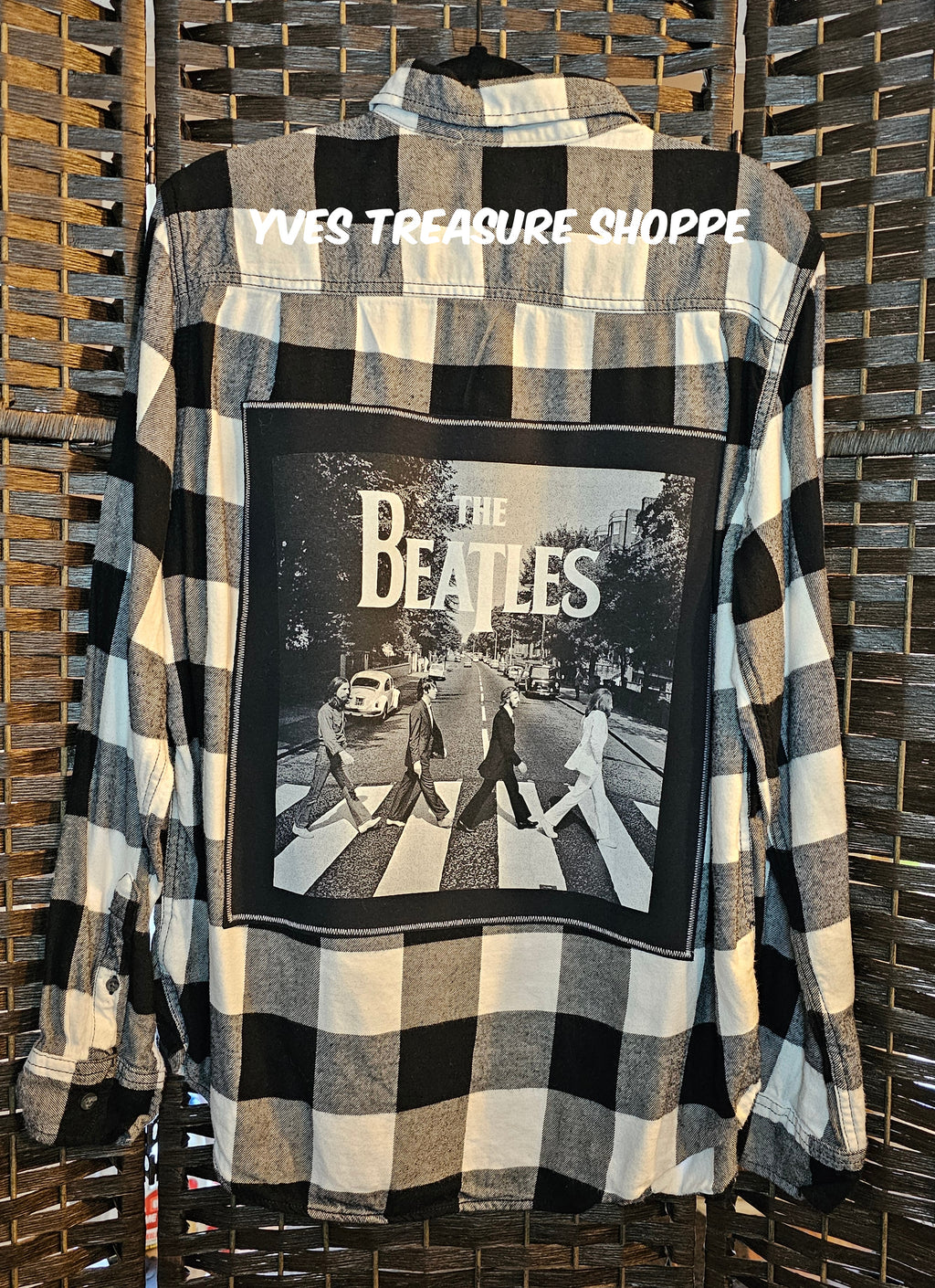 Upcycled Plaid Large Beatles Top