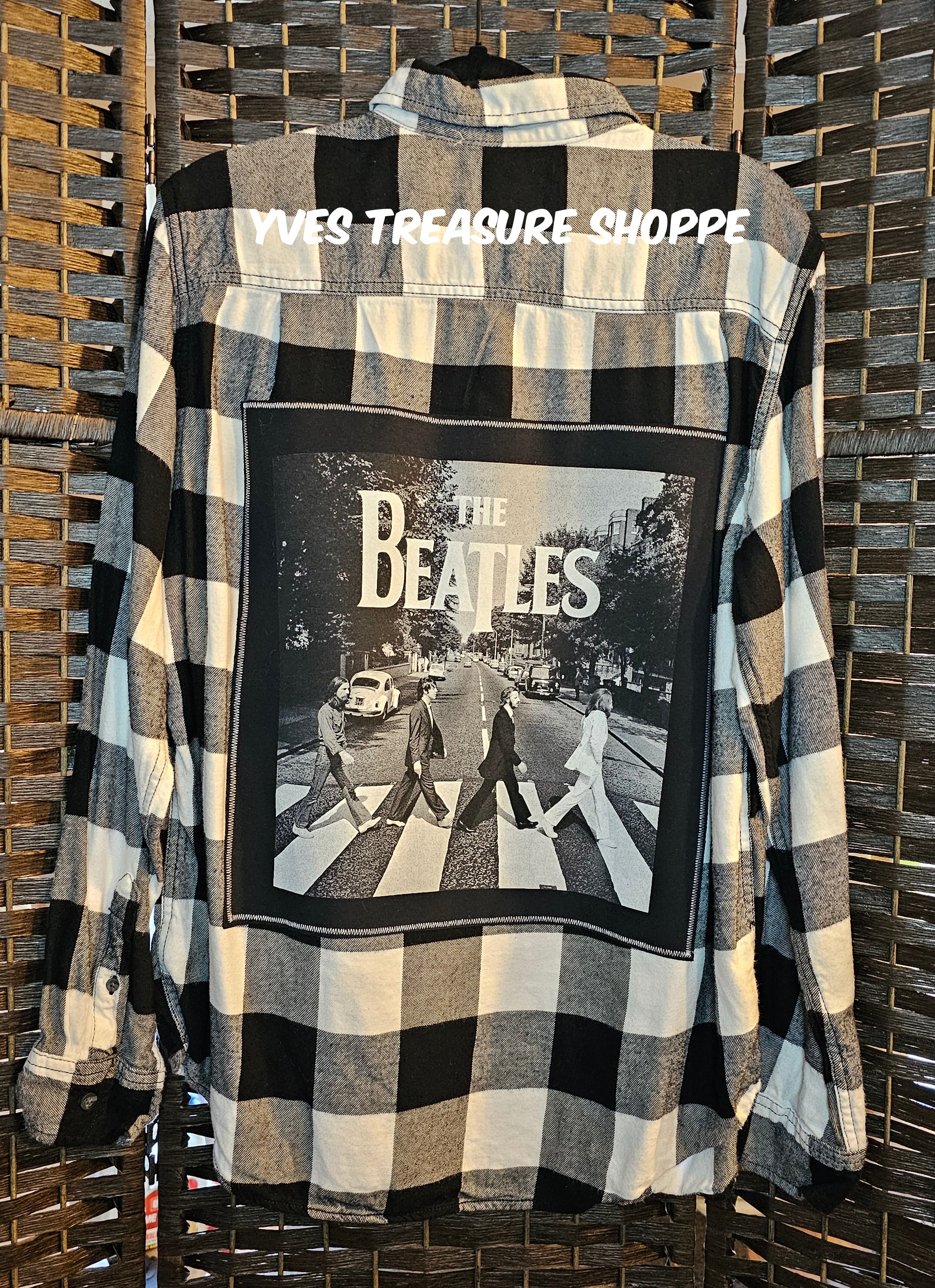 Upcycled Plaid Large Beatles Top