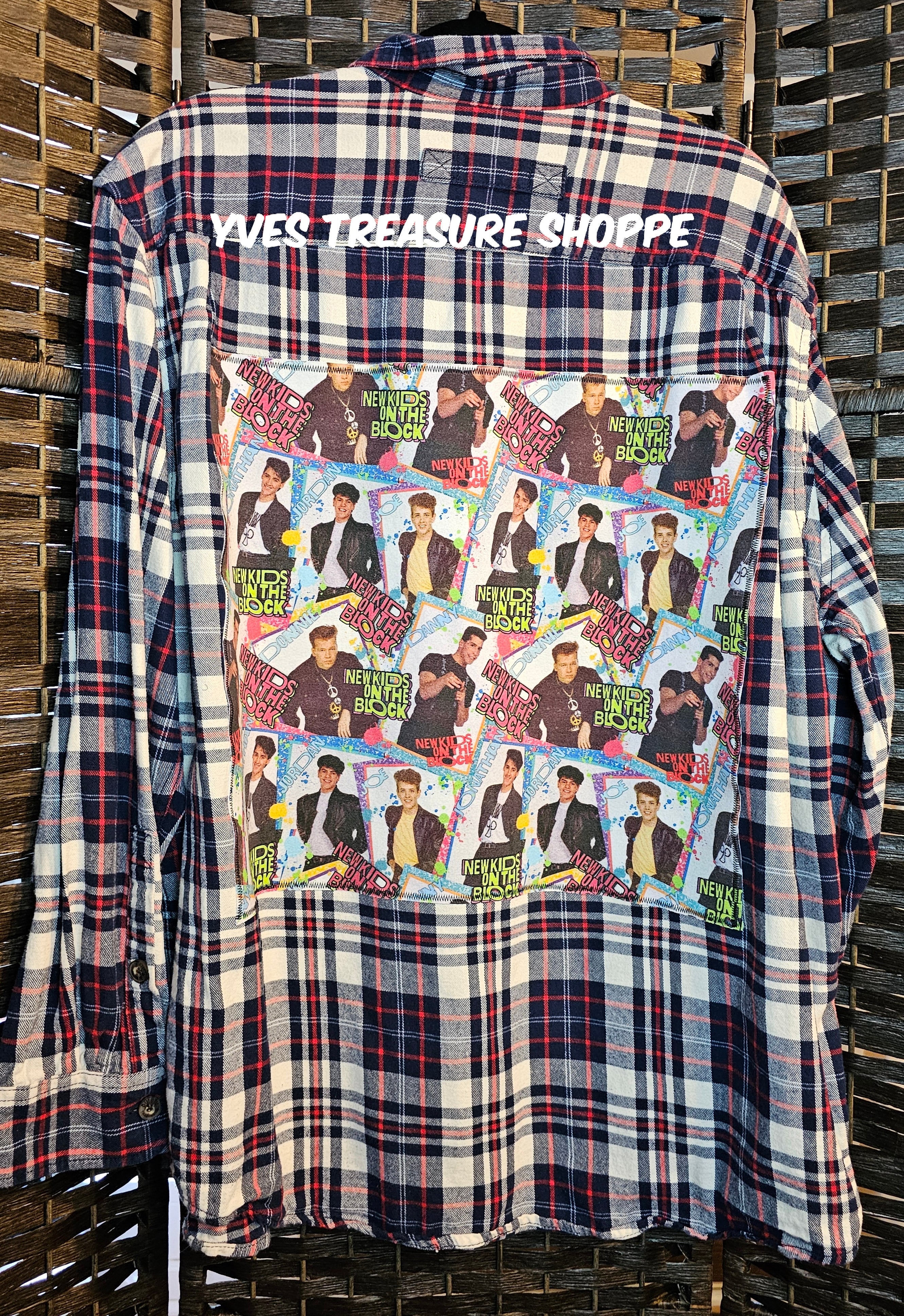 Upcycled Plaid Large NKOTB top