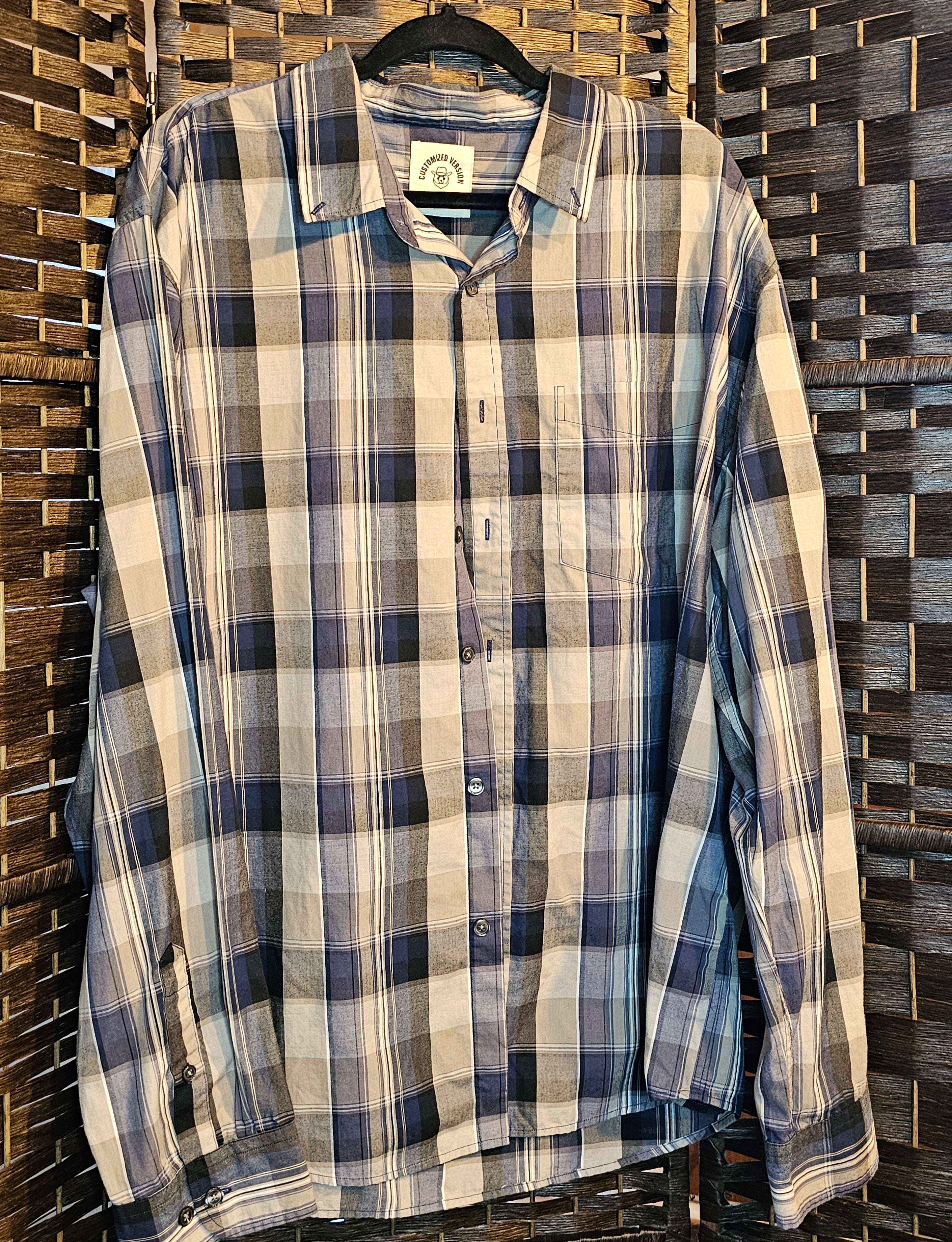 Upcycled XXL Hot Air Balloon Plaid Top