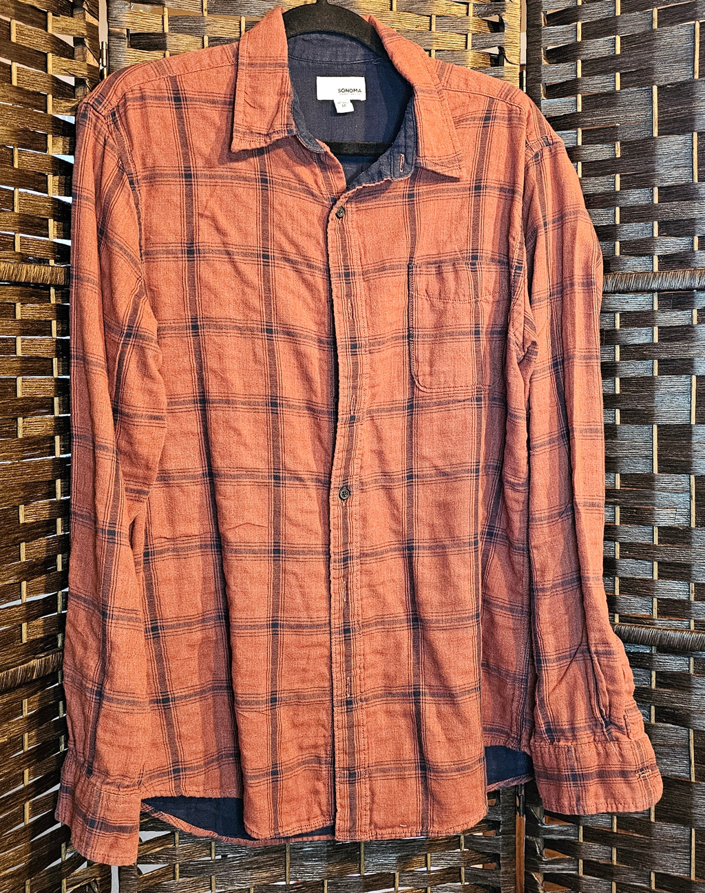 Upcycled Medium Vintage Hot Air Balloon Plaid Top