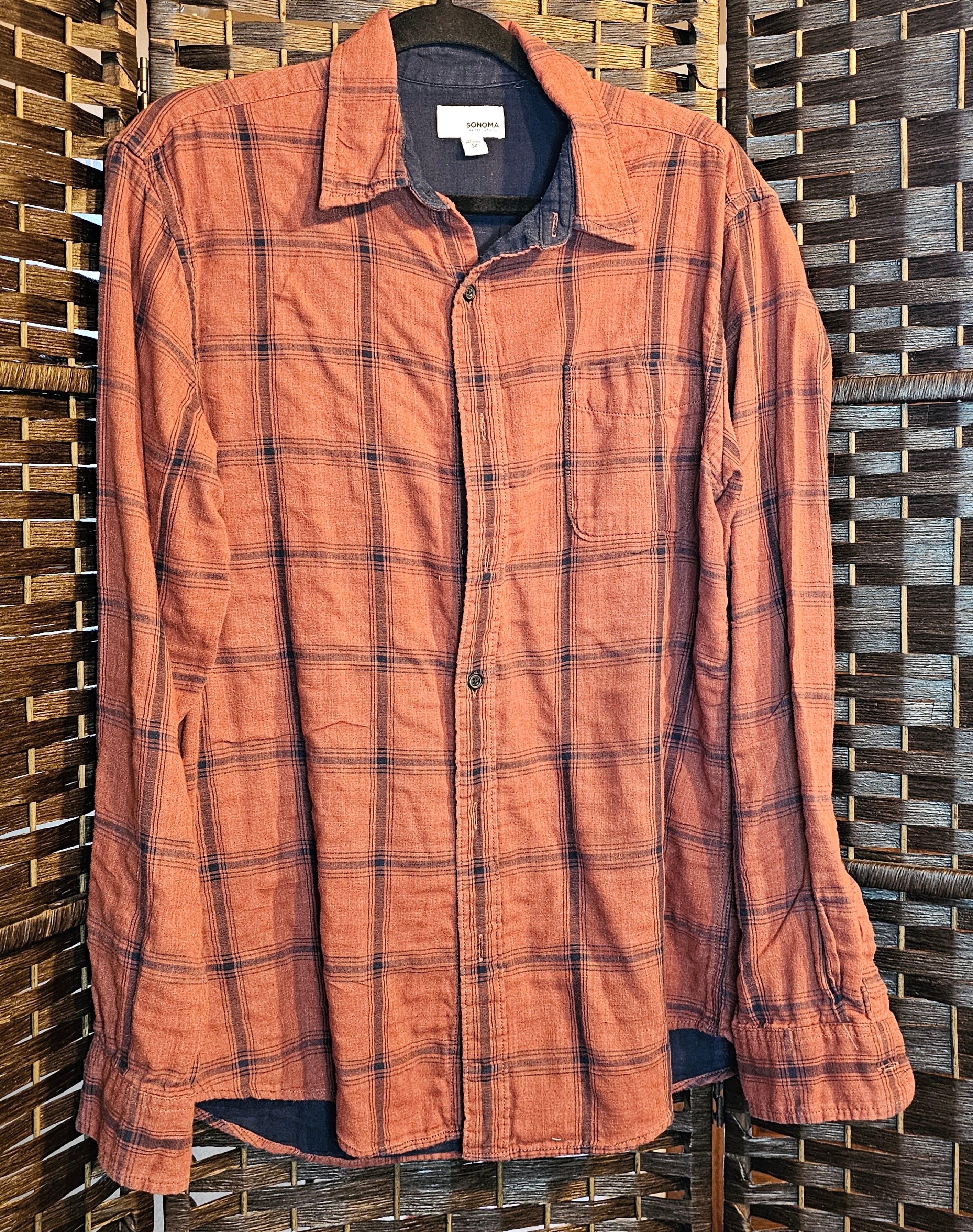 Upcycled Medium Vintage Hot Air Balloon Plaid Top