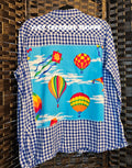 Upcycled XLarge Hot Air Balloon Plaid Top