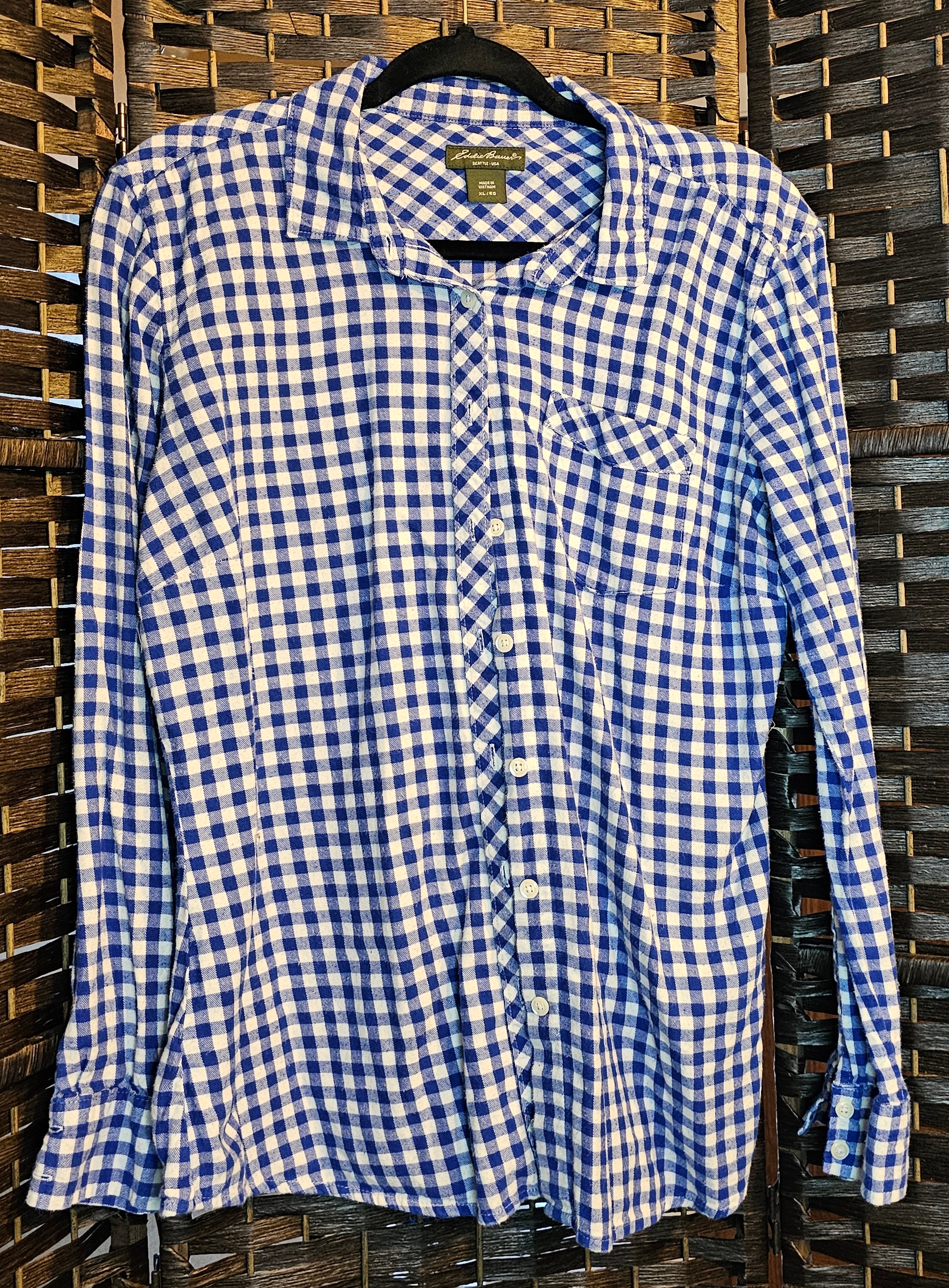 Upcycled XLarge Hot Air Balloon Plaid Top