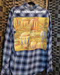 Upcycled Large Vintage Hot Air Balloon Plaid Top