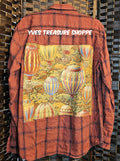 Upcycled Medium Vintage Hot Air Balloon Plaid Top