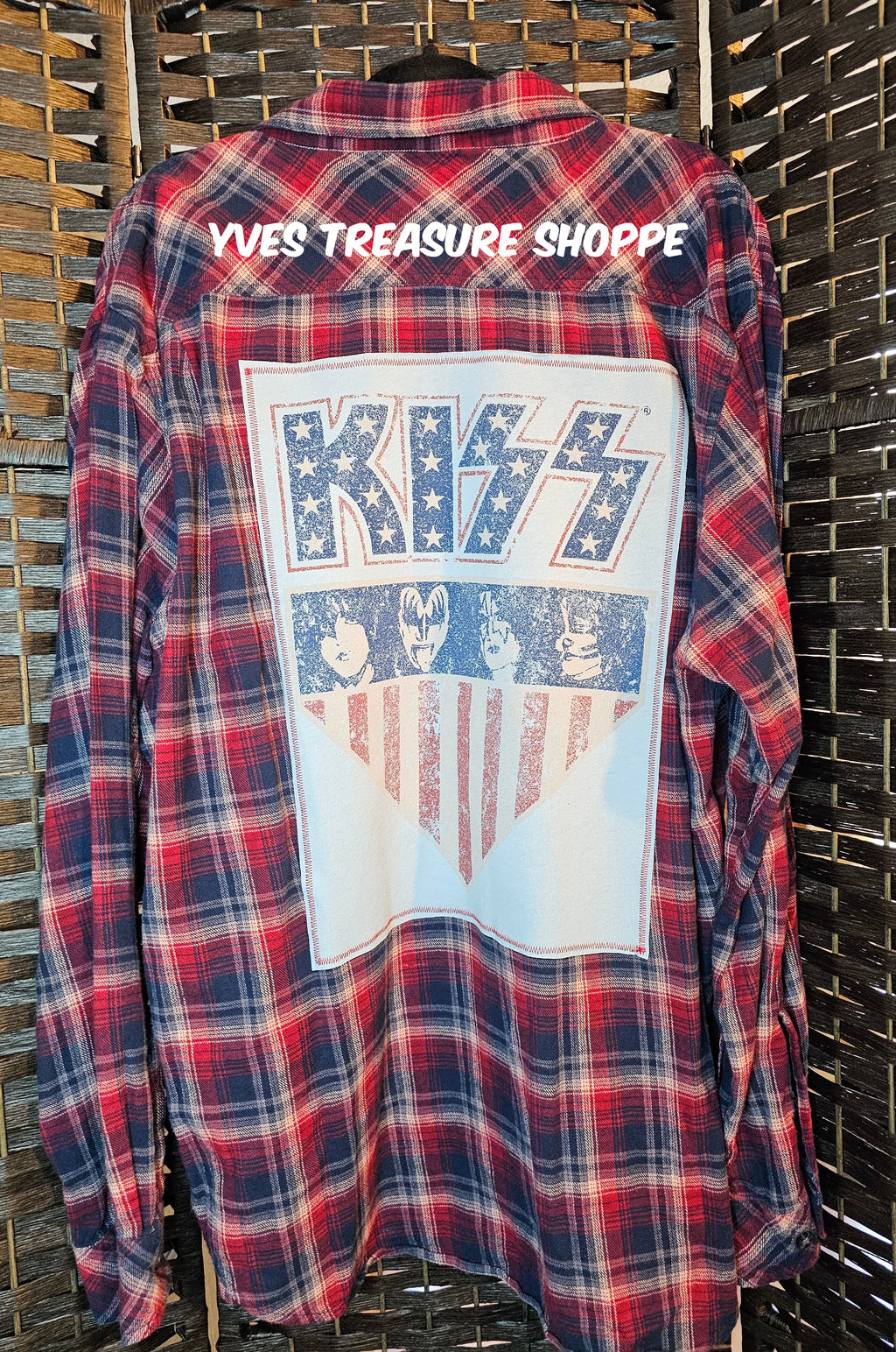 Upcycled Plaid XXLarge KISS Top