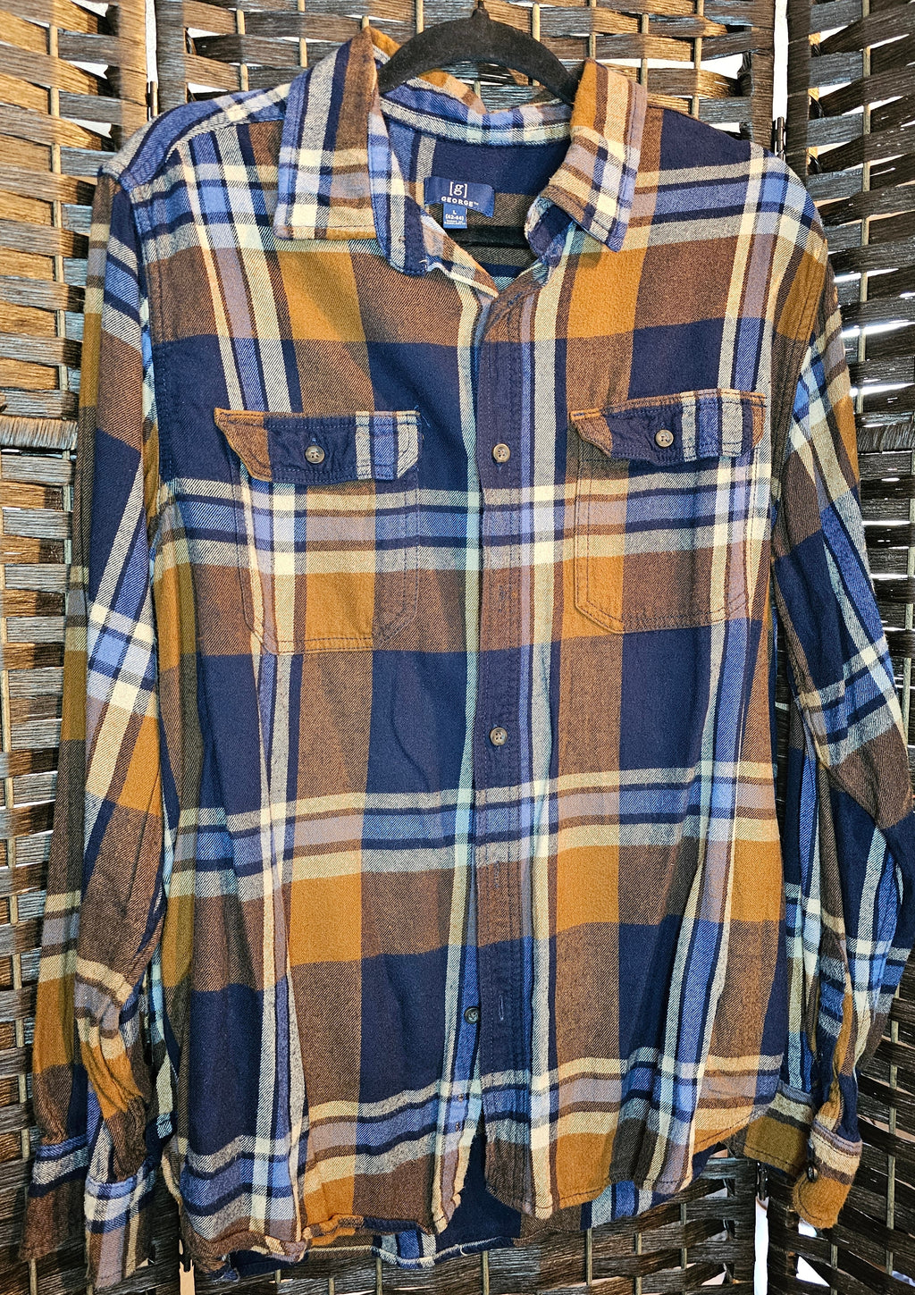 Upcycled Plaid Large Green Day Top