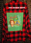 Upcycled Plaid XLarge Santa's Coming Top