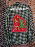 Upcycled Plaid XLarge Christmas Top