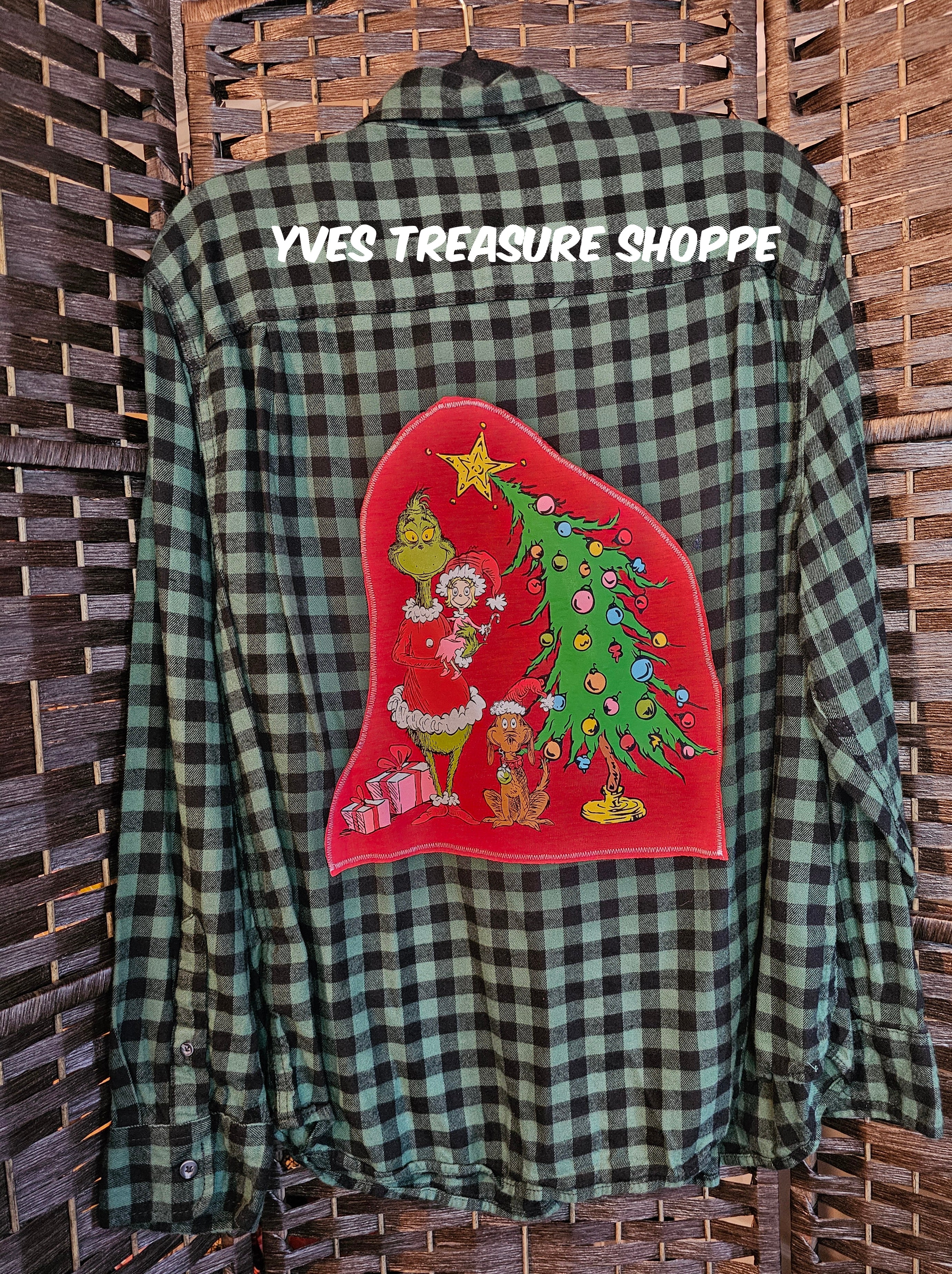 Upcycled Plaid XLarge Christmas Top