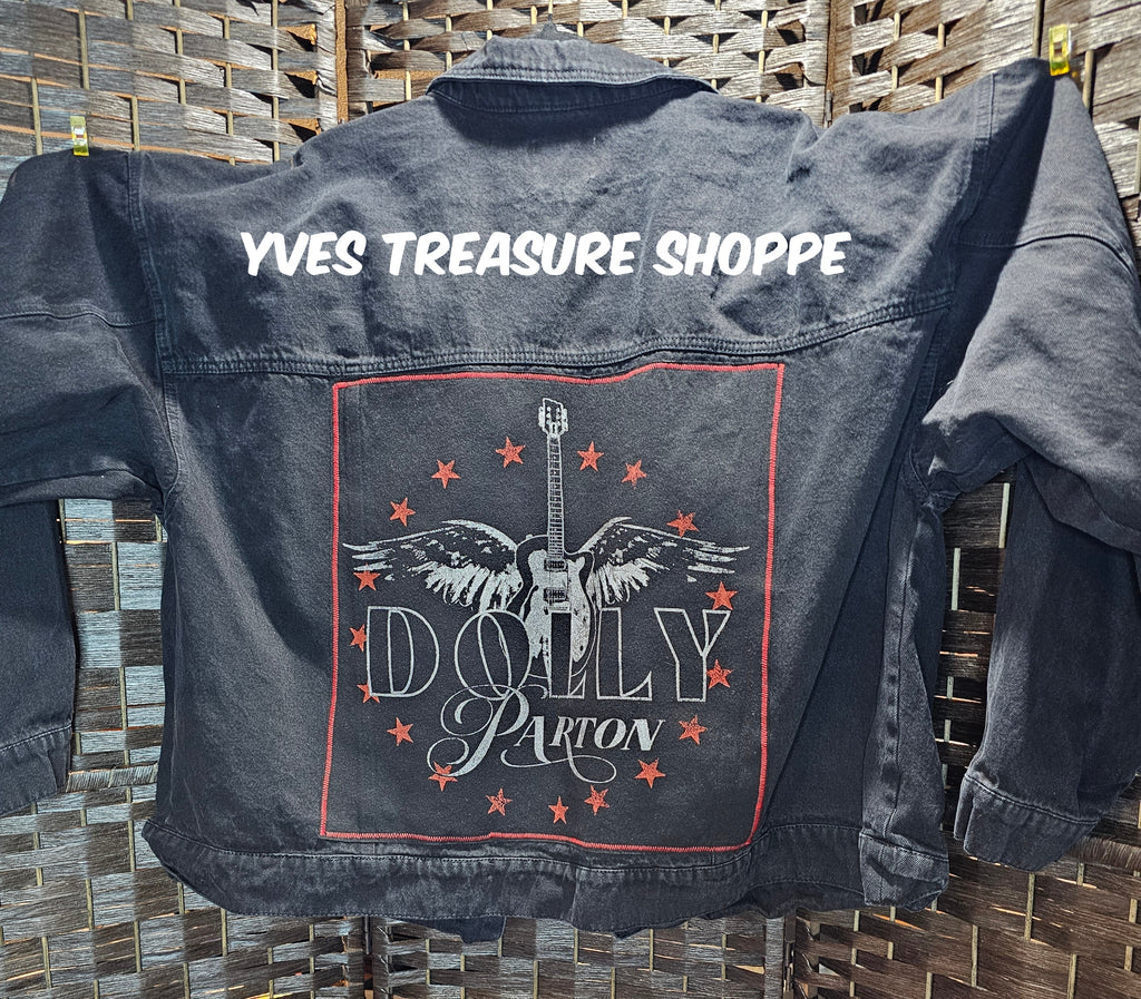 Refashioned Dolly 3X Black Denim Jacket