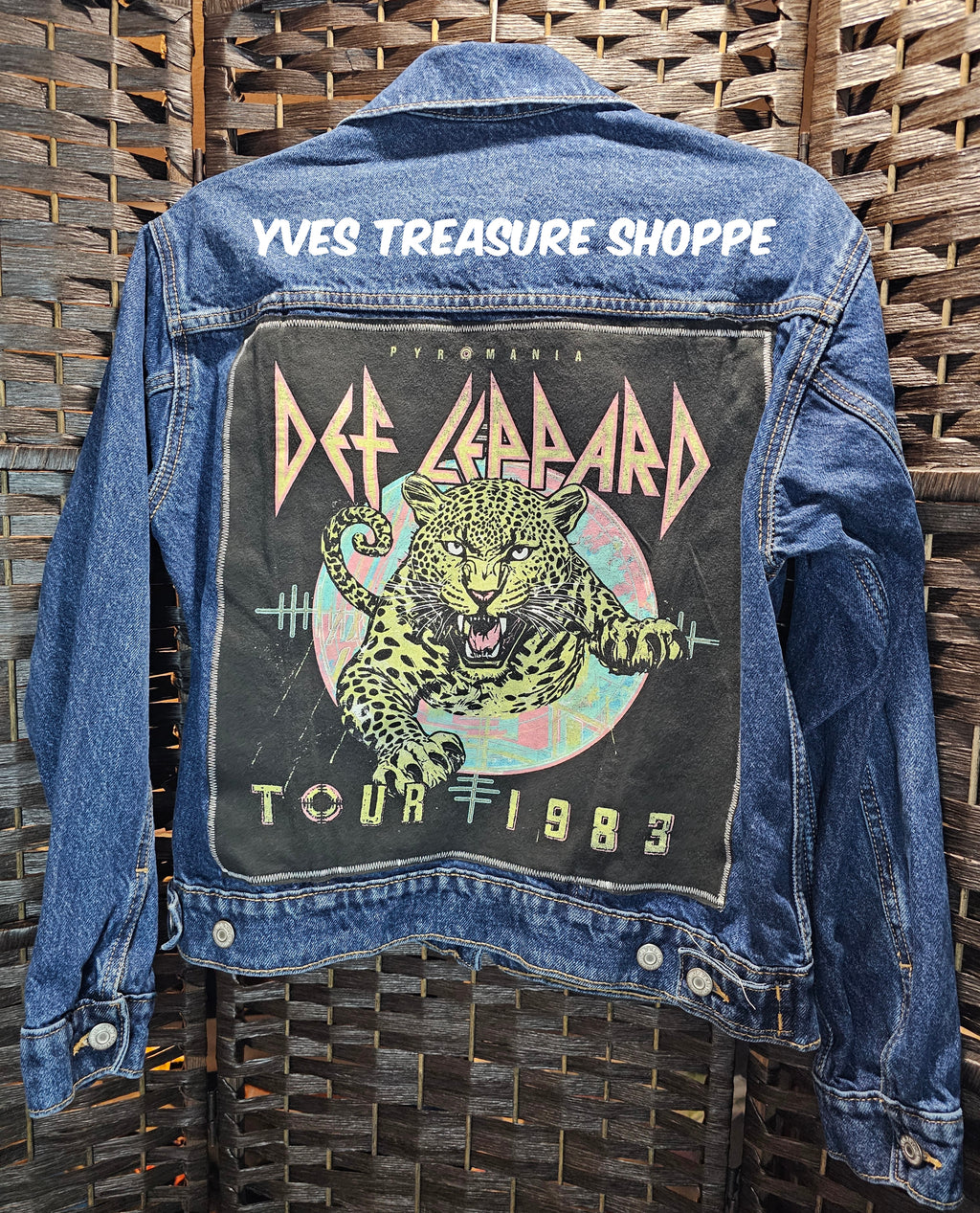 Refashioned Def Leppard Small Denim Jacket