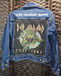 Refashioned Def Leppard Small Denim Jacket