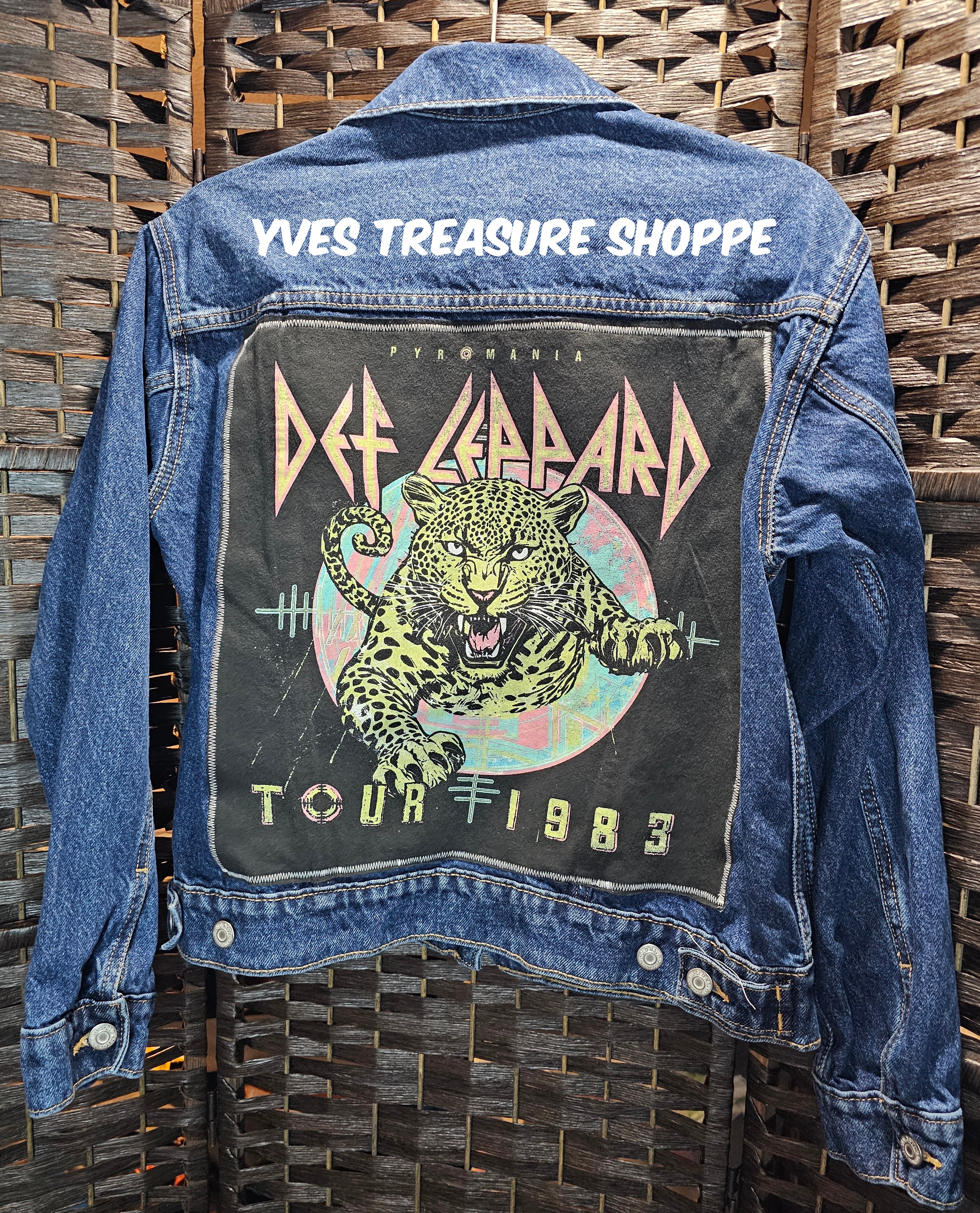 Refashioned Def Leppard Small Denim Jacket