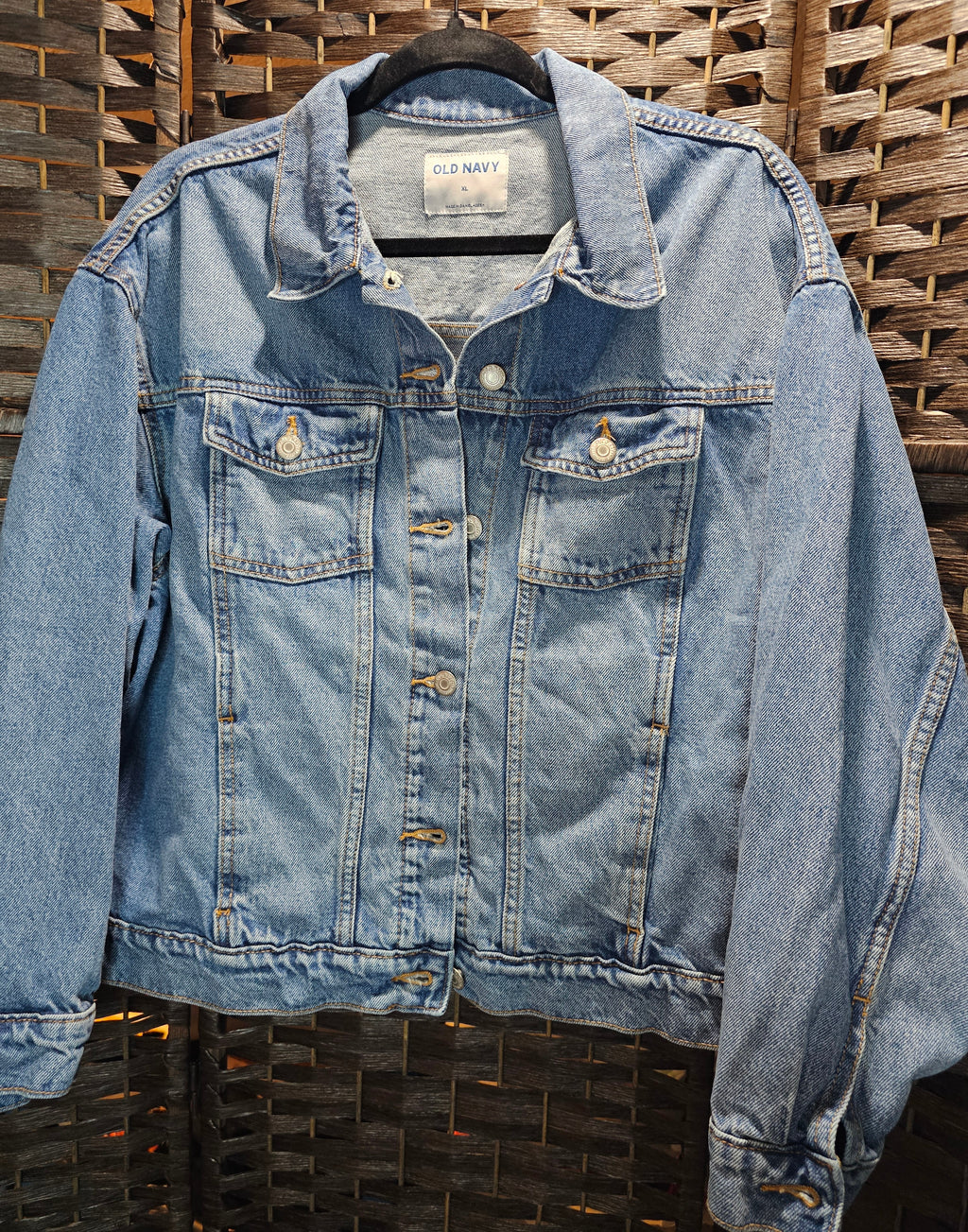 Refashioned Rolling Stones XL Denim Jacket