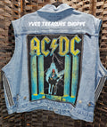 Refashioned AC/DC Denim Vest Size 24
