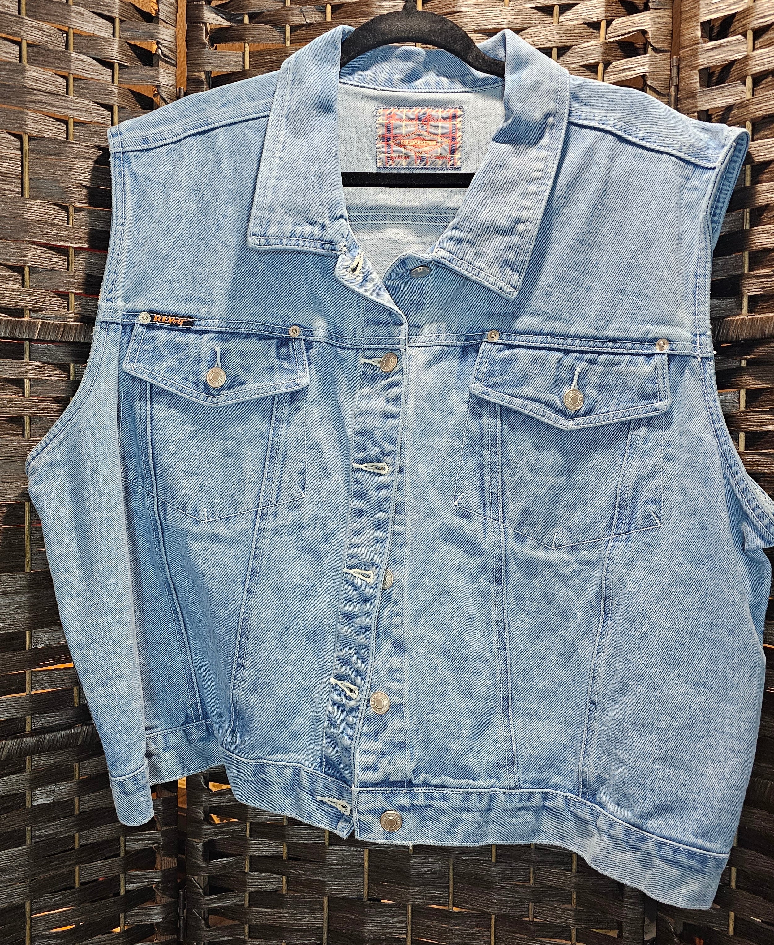 Refashioned AC/DC Denim Vest Size 24