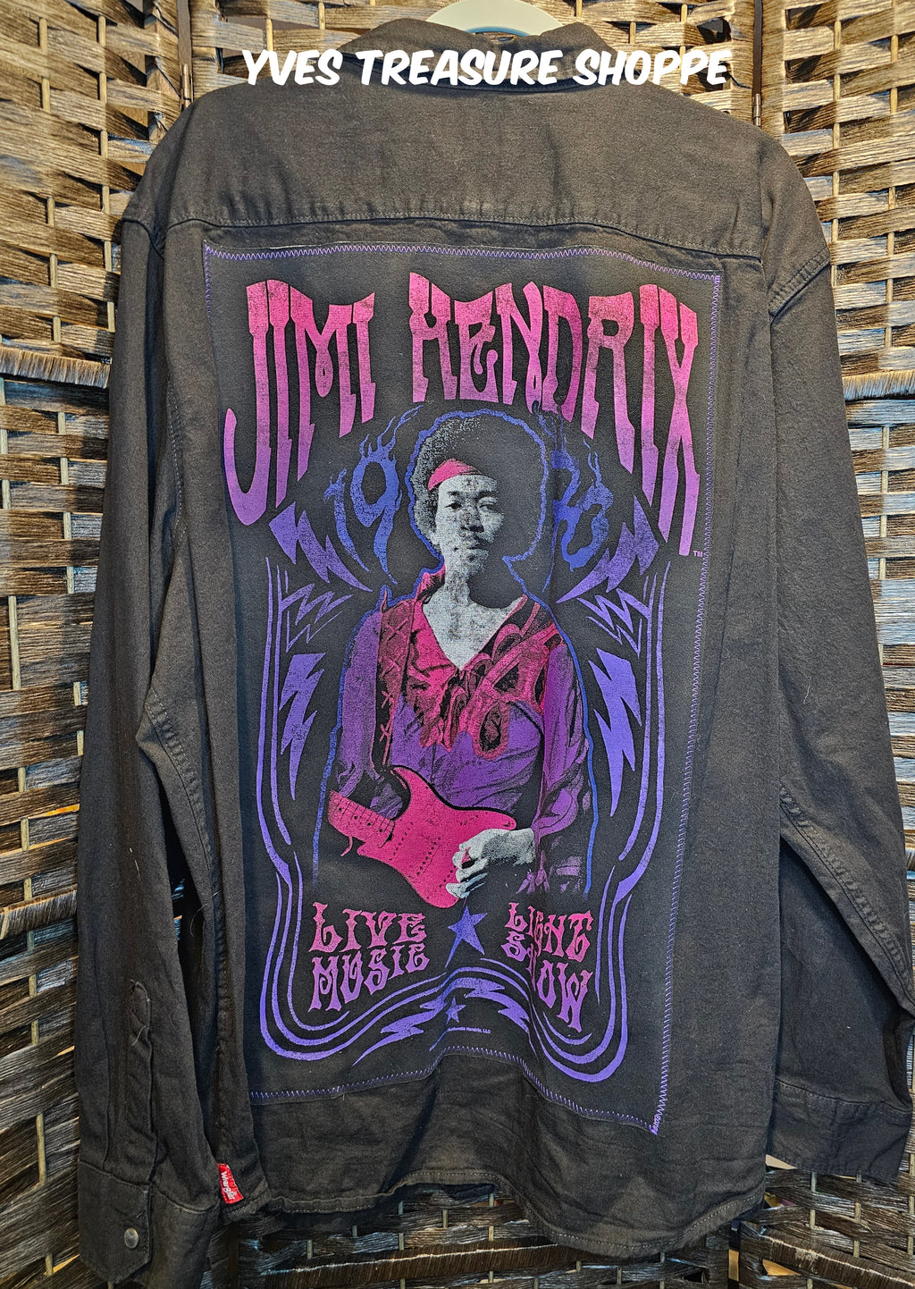 Upcycled Jimi Hendrix Black Top 3XL