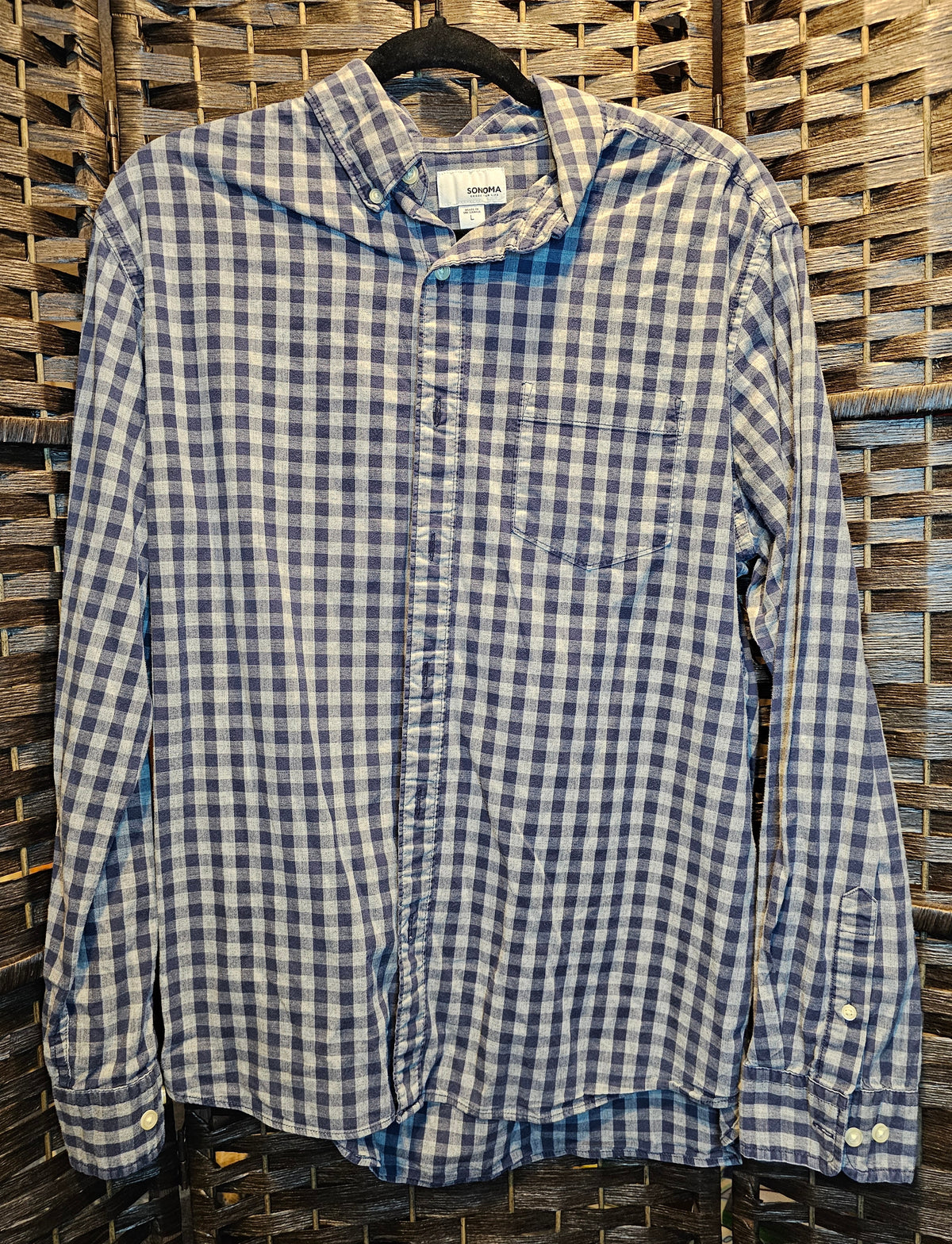 Upcycled Grateful Dead Gray Plaid Large Top