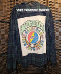 Upcycled XL The Grateful Dead XLarge Green Plaid Top