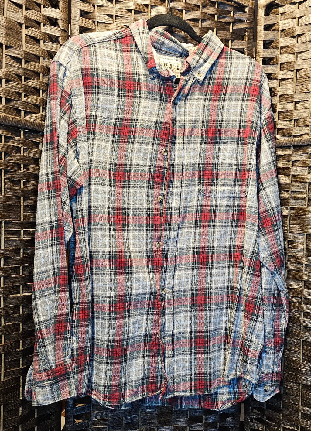 Upcycled Large Plaid Santa Shirt