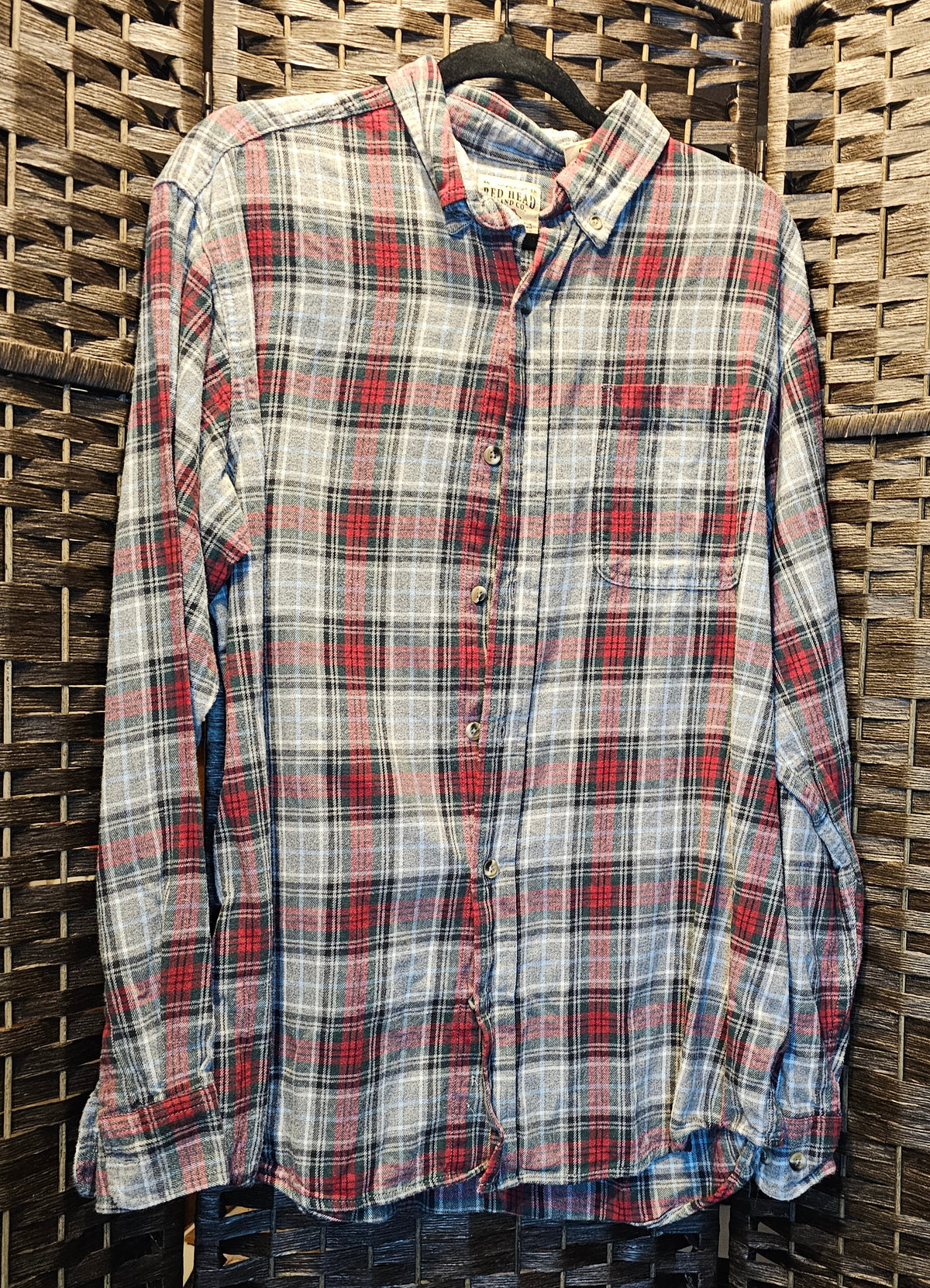 Upcycled Large Plaid Santa Shirt
