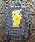 Upcycled XL Plaid Gray Gamer Top