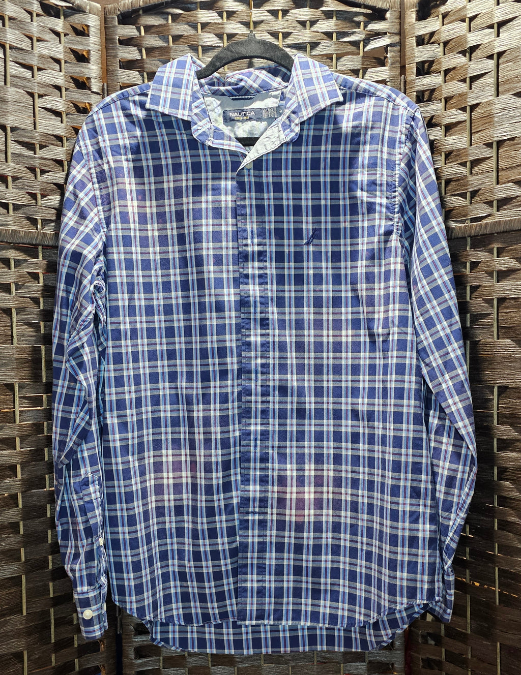 Anime Upcycled Medium Bleached Plaid Slayer Print Shirt