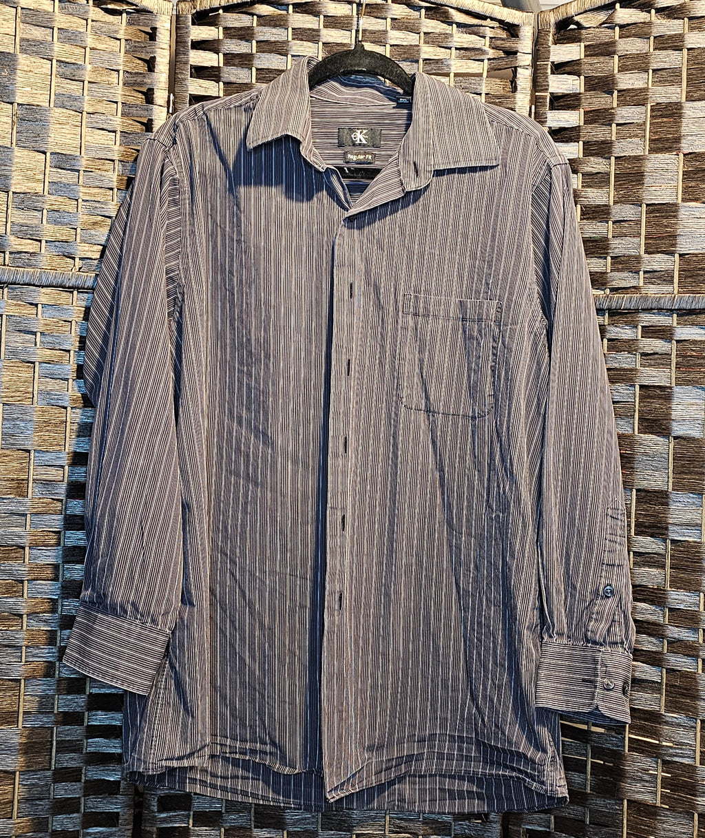 Upcycled Striped Anime Shirt with T-Shirt Panel Large