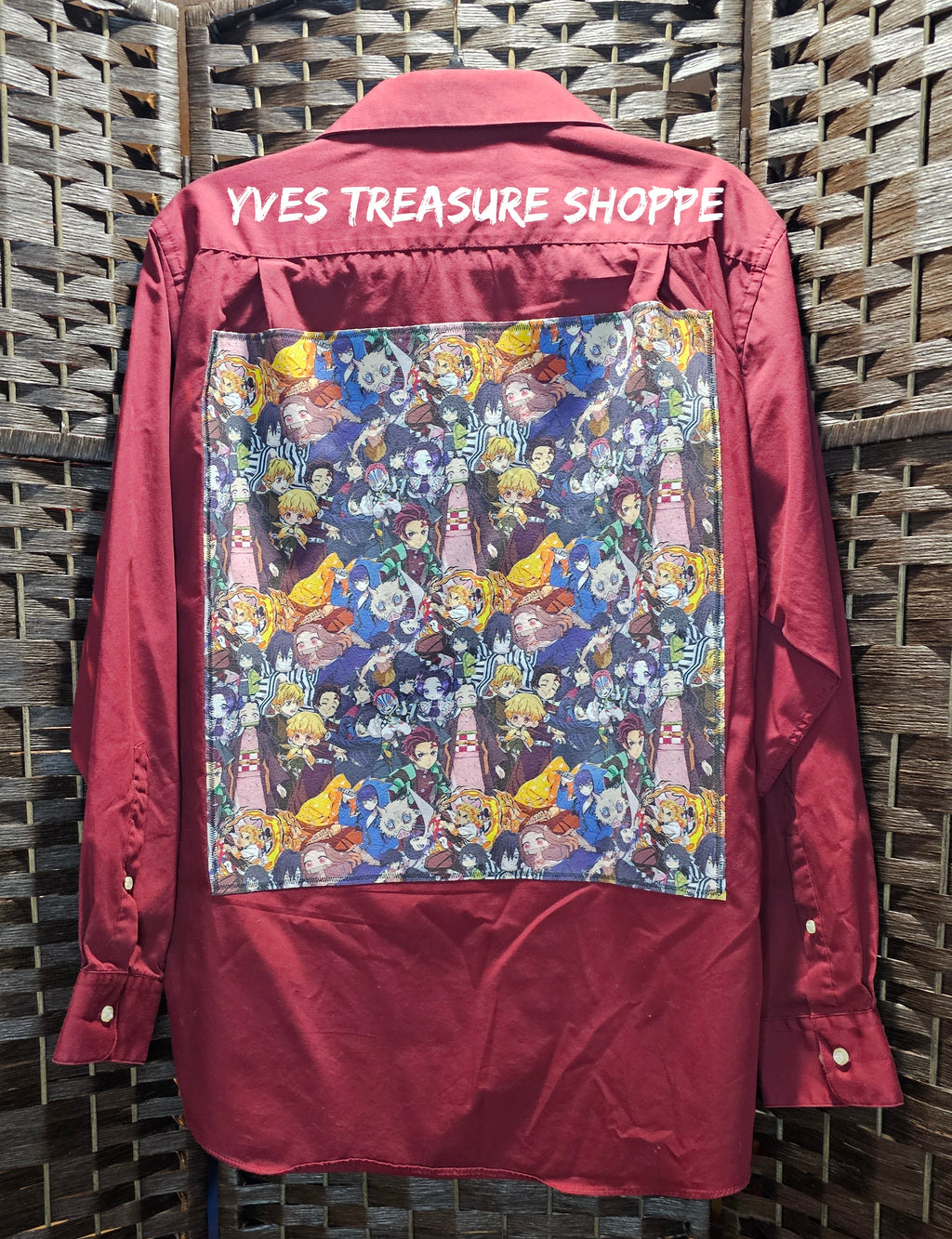 Anime Upcycled Medium Slayer Print Shirt