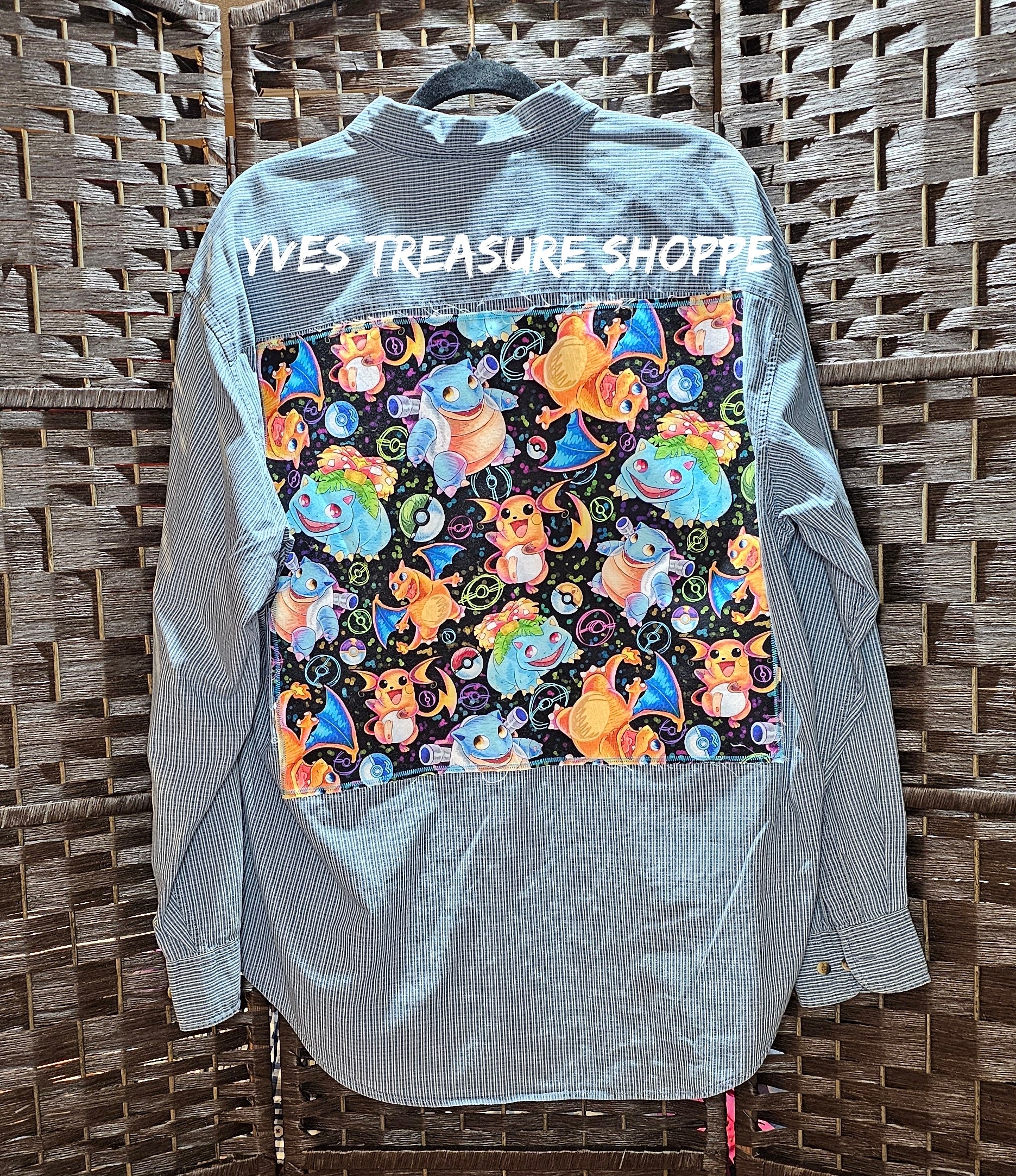 Gamer Print Upcycled Large Shirt