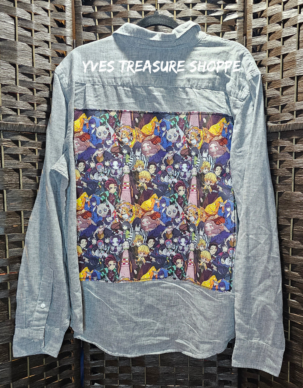 Anime Upcycled Large Slayer Print Shirt