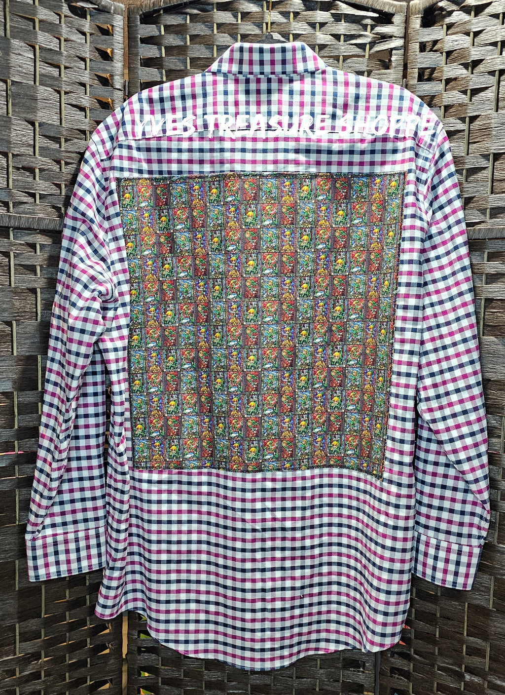 XLarge (17.5) Adventure Plaid Gamer Upcycled Shirt