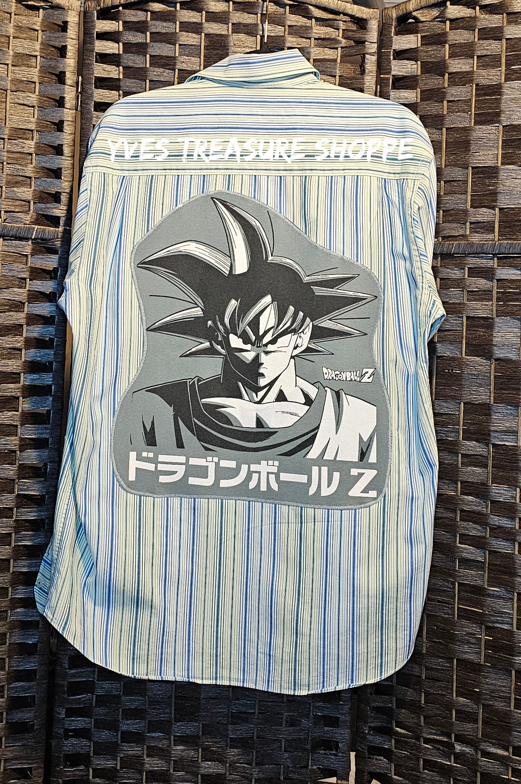 Upcycled Medium Anime Shirt with Tshirt Panel