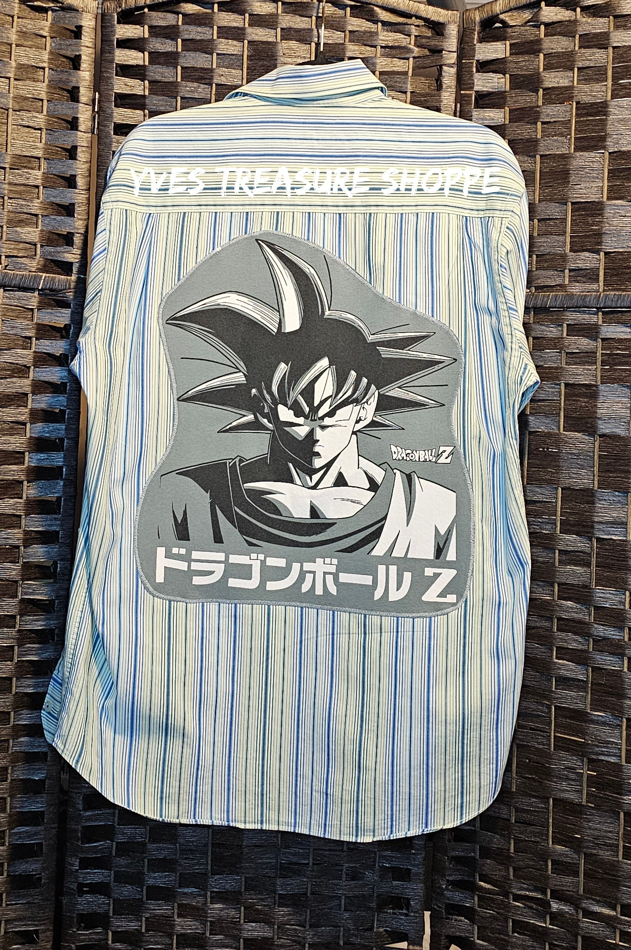 Upcycled Medium Anime Shirt with Tshirt Panel