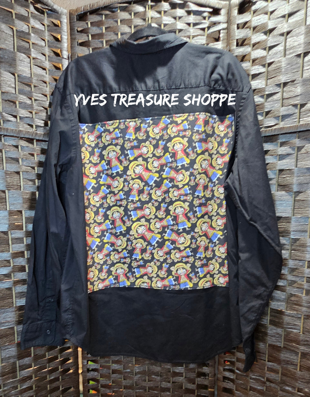 XLarge Anime Pirate Print 2 Upcycled Shirt