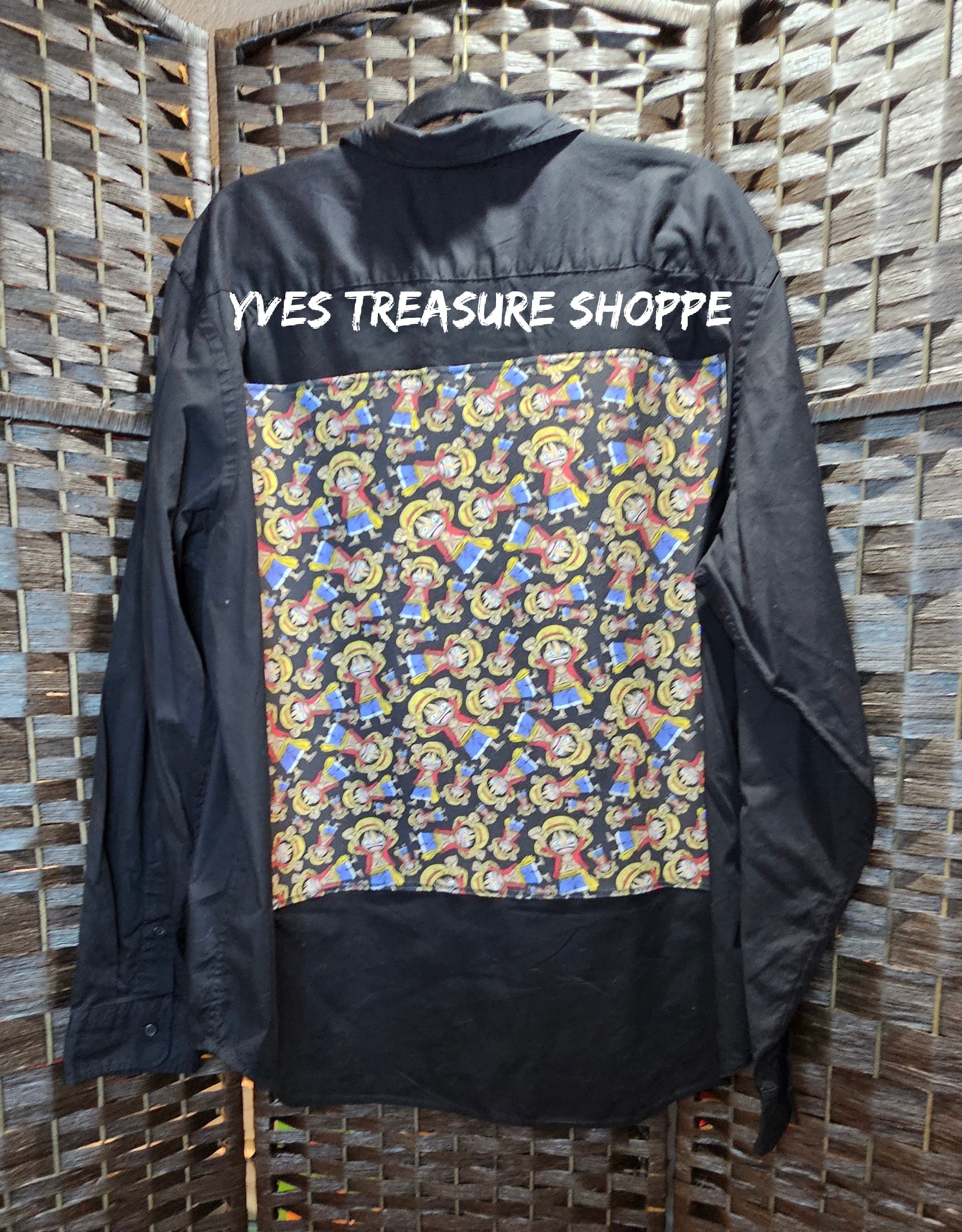 XLarge Anime Pirate Print 2 Upcycled Shirt