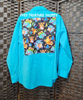 Thrifted Teal Gamer Shirt 17/17.5 (XL)