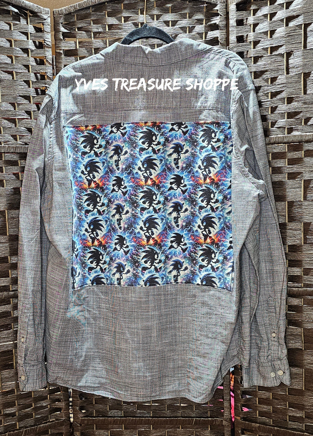 Upcycled XXL Hedgehog Print Shirt