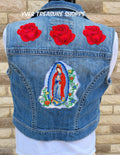 Upcycled Our Lady of Guadalupe Vest Size Medium