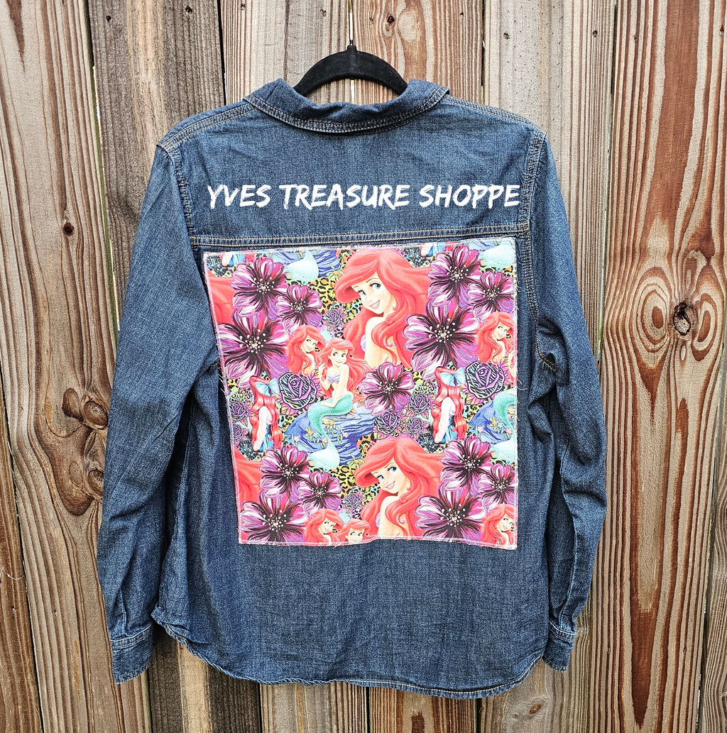 XXL Mermaid Upcycled Denim Top