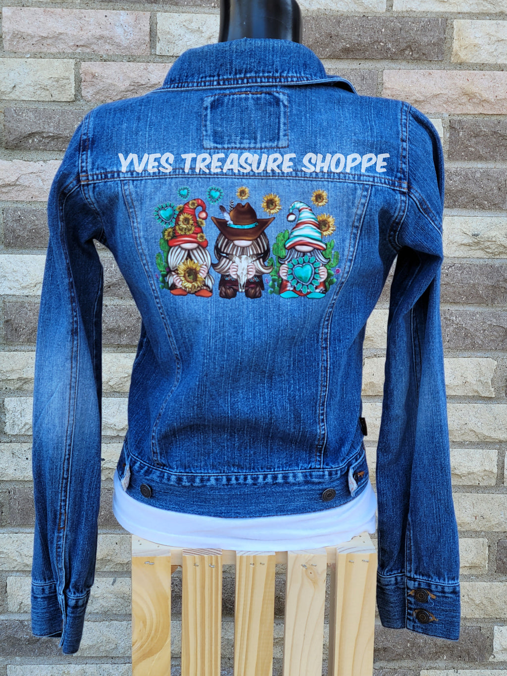 Gnomes Thrifted Denim Jacket Small