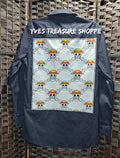 Medium (15.5) Pirate Anime Upcycled Polka Dot Shirt Print 1